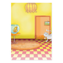 cat and fishy scene business card templates