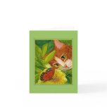 Cat and Monarch Butterfly Notecard