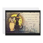Cat and Owl Vintage Halloween Party Invitation