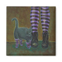Cat art boots striped socks fun goth rave painting magnets