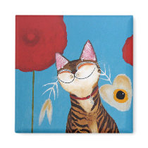 cat art - kenzo flower