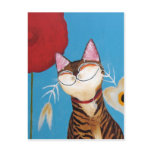 cat art - kenzo flower postcards