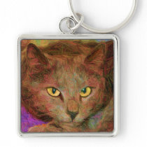 Cat Art Key Chains