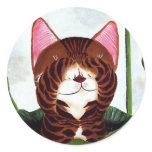 cat art- Morning Cat stickers