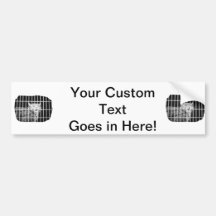 Cat behind bars with mouth open mean kitty bumper sticker