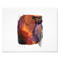 Cat Behind Bass Merged Singer Picture Sketch Photo Print