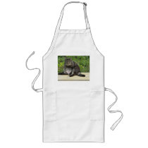 Cat 'Bram' on the table with a wine glass Aprons