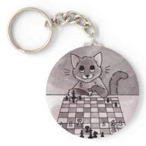 Cat Chess Keychain