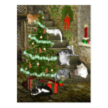 Cat Christmas Postcards