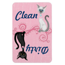 Cat Clean Dirty Dishwasher Magnet