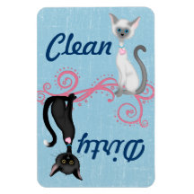 Cat Clean Dirty Dishwasher Magnet