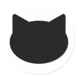 cat contour icon round stickers