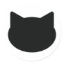 cat contour icon round stickers