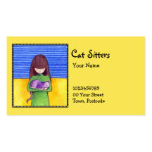Cat Cuddle yellow Business Card
