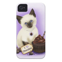 Cat Cupcake Chocolate Siamese iPhone 4 Case
