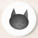 Cat. Cute black kitty. Coaster