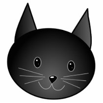Cat. Cute black kitty. Photo Cut Outs