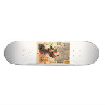 Cat dressed as a woman and octopus c. 1800's skate deck
