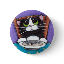 Cat Eating Soup Button