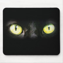 Cat Eyes, Black and Yellow Stare Mousepad