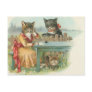 cat family postcard