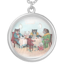 Cat Family Sits Down to Breakfast Jewelry