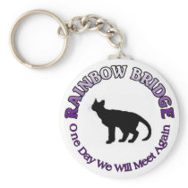 CAT FELINE RAINBOW BRIDGE KEYCHAIN