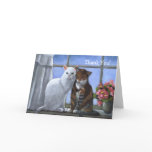 CAT FRIENDS: PASTEL ART: Thank you CARD
