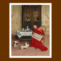 Cat Games - Cardinal Watching Cats by Croegaert posters