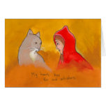Cat girl animals fun unique pet lover art painting cards