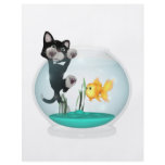 cat hanging on fishbowl flyers