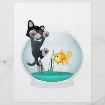 cat hanging on fishbowl flyers