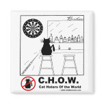 Cat Hater magnet - dartboard bar cartoon