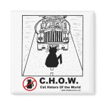 Cat hater magnet - truck cartoon
