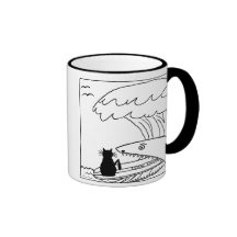 Cat hater surfing mug