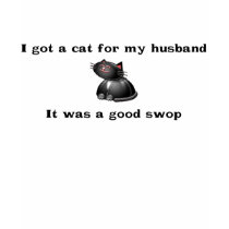 cat husband swop t-shirts