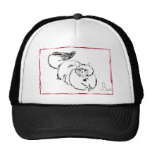 cat, i'm bored 'line drwing" hat