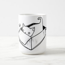 cat in a box coffee mug