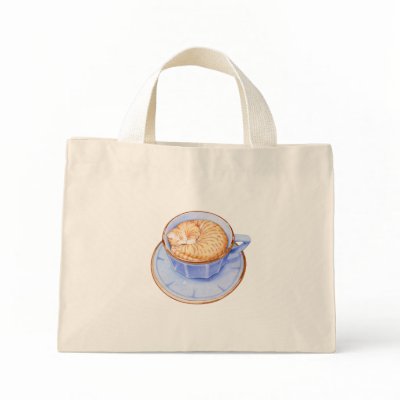 Cat in Coffee Tote Bag by floatinglemons