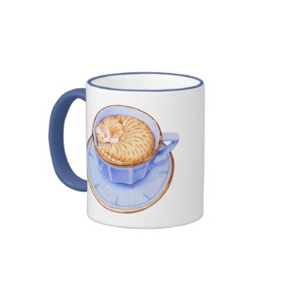 Cat in Coffee Mug by floatinglemons