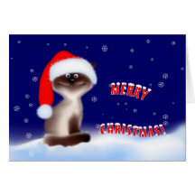 Cat in Santa Hat Card