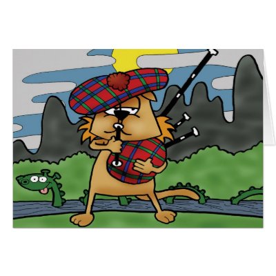 Cat in Scotland Card by arkhamdesignstudios