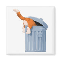 Cat in Trash Can - Bottoms Up