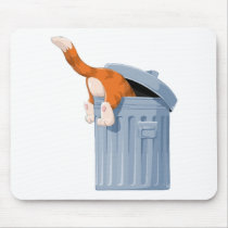 Cat in Trash Can - Bottoms Up