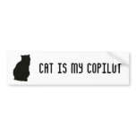 Cat is my copilot bumper stickers