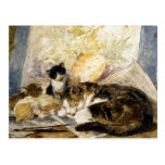Cat & Kittens Asleep in the Artist's Studio Post Card