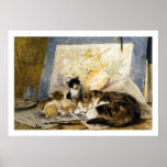 Cat & Kittens Fine Art Poster