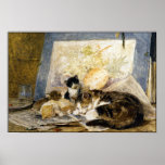Cat & Kittens Fine Art Poster