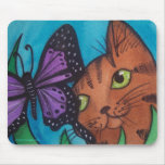 Cat Kitty and Butterfly mousepads