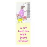 cat lady friends bookmark business cards